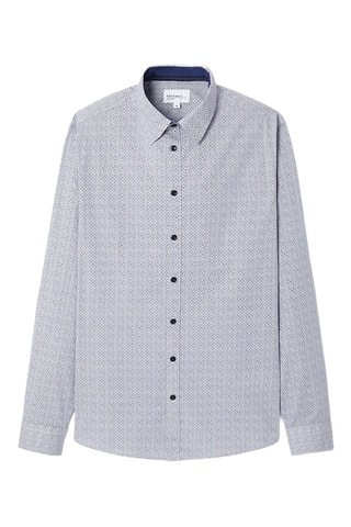 Camisa extraslim fit - Azul marino y blanco