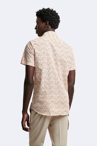 Camisa slim fit - Blanco y naranja