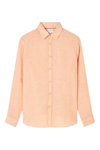 Camisa slim fit de lino - Naranja