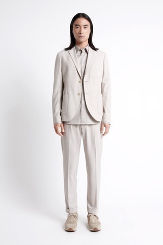 Camisa slim fit - Gris claro y blanco