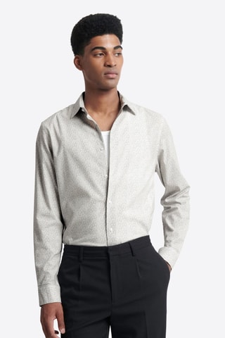Camisa slim fit - Blanco y negro