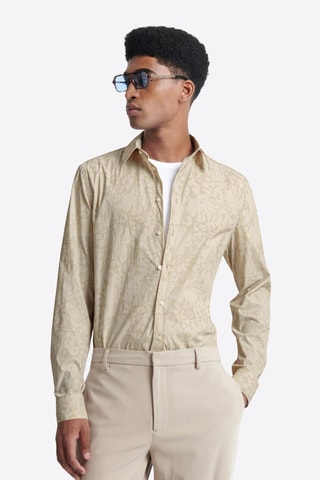 Camisa slim fit - Beige