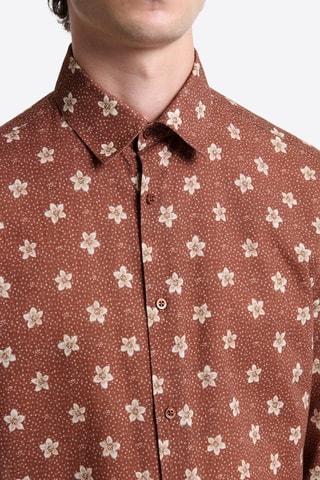 Camisa slim fit - Rojo teja