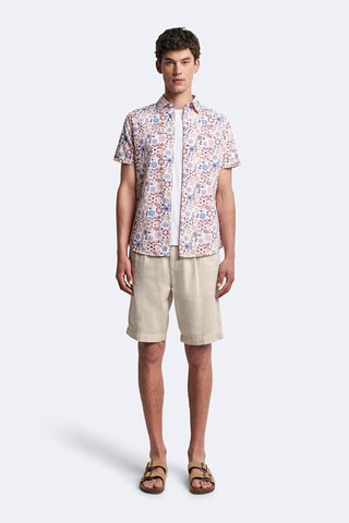 Bermudas regular fit de lino - Beige