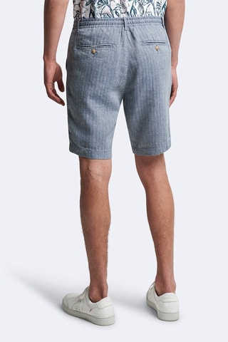 Bermudas regular fit de lino - Azul