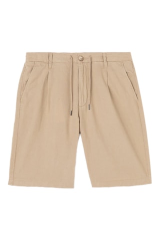 Bermudas regular fit de lino - Beige