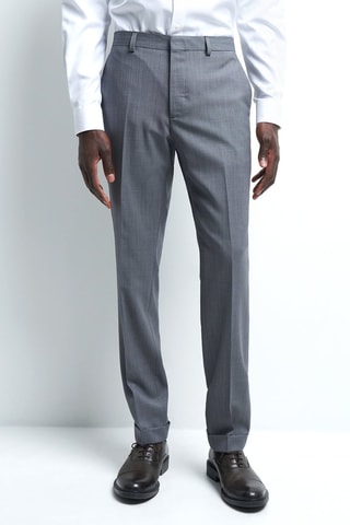 Pantalón slim fit de lana - Gris claro