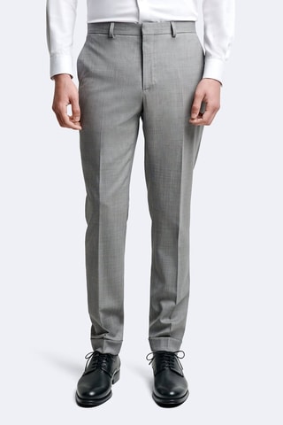 Pantalón de traje slim fit de lana - Gris claro jaspeado