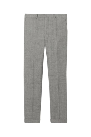 Pantalón regular fit de lana - Gris jaspeado