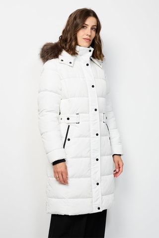 Gewatteerde Jas  - Wit en zwart