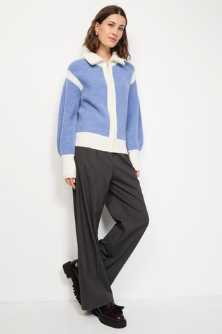 Kasjmier Vest  - Wit en blauw