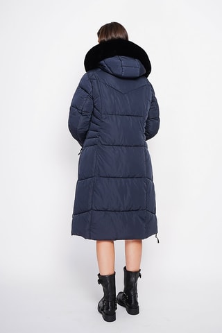 Gewatteerde Jas met Capuchon  - Donkerblauw