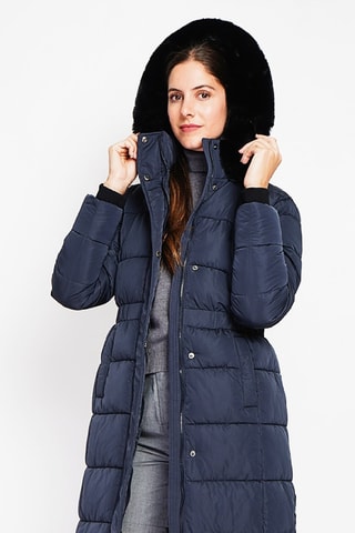 Gewatteerde Jas met Capuchon  - Donkerblauw