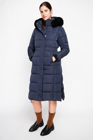 Gewatteerde Jas met Capuchon  - Donkerblauw