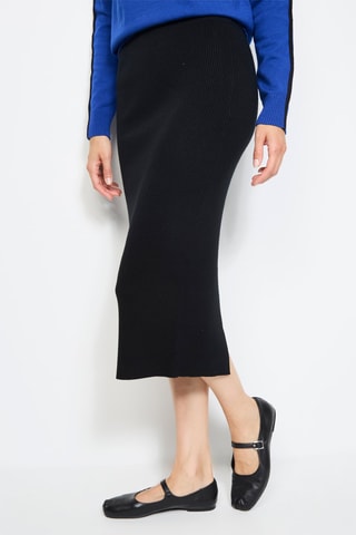 Nauwaansluitde  Rok Hoge Taille  - Zwart