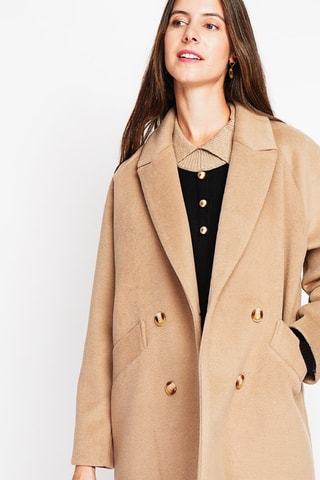 Wollen Oversized Jas  - Beige