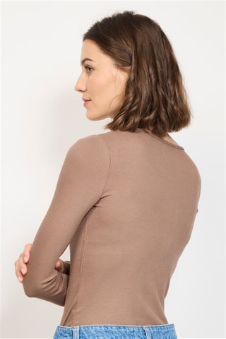 Zijden Bodysuit  - Taupe