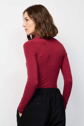 Zijden Bodysuit  - Bordeauxrood