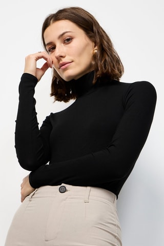 Zijden Bodysuit  - Zwart