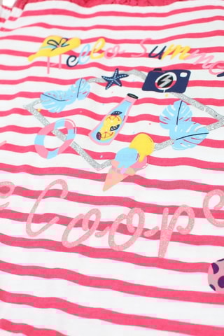 Jurk  - Wit, blauw, geel en roze