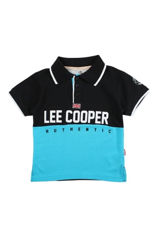 Polo  - Blanco, negro y turquesa