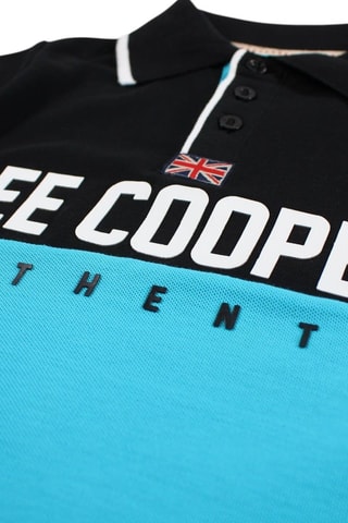 Polo  - Blanco, negro y turquesa