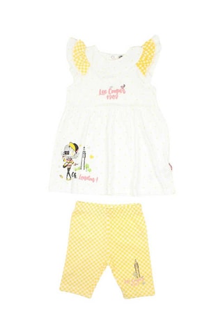 Vestido y pantalón  - Blanco y amarillo