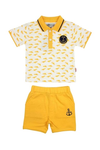 Polo en Short Geel en Wit - Lee Cooper