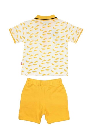 Polo en Short Geel en Wit - Lee Cooper