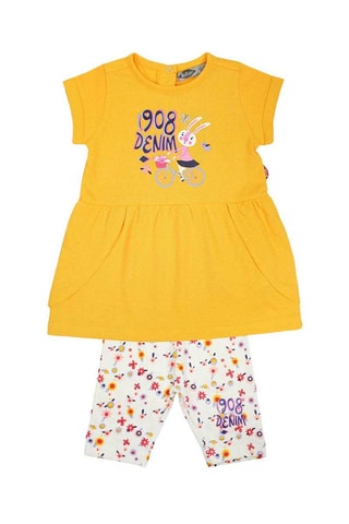 Jurk en Broek Geel en Wit  