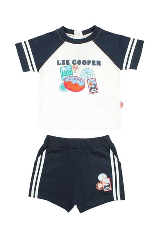 T-shirt en Short Marineblauw en Wit  