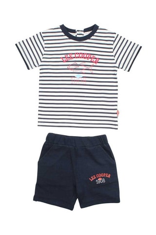 T-shirt en Short Marineblauw en Wit  