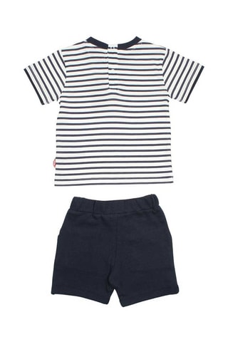 T-shirt en Short Marineblauw en Wit  