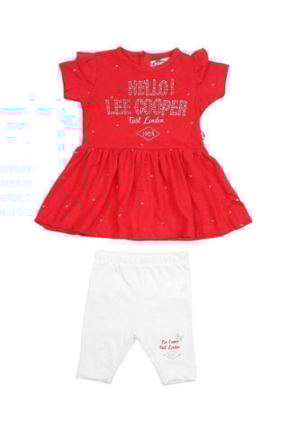 Jurk en Broek Rood en Ecru  