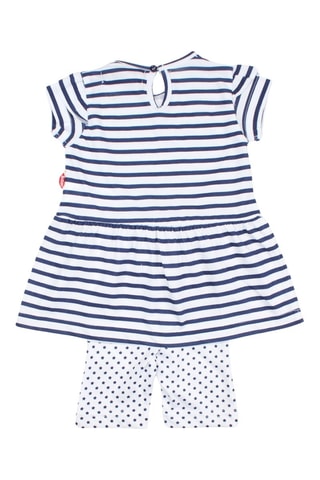 Vestido y pantalón  - Blanco y azul