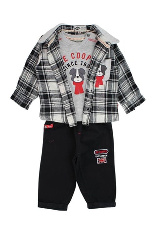 3-delige Set - Wit, blauw, grijs, zwart en rood