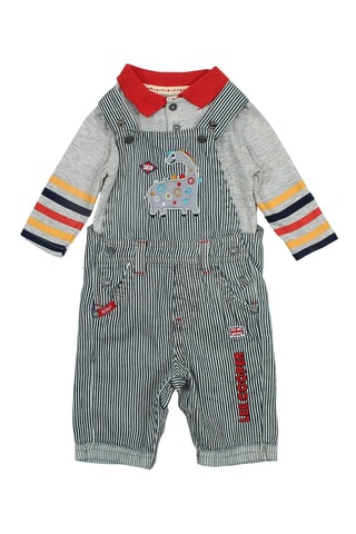 Polo y peto  - Blanco, gris, amarillo y negro