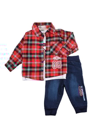 Conjunto de 3 piezas  - Azul y rojo