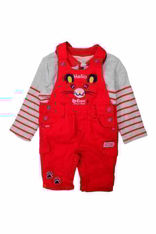 Polo de manga larga y peto  - Azul y amarillo