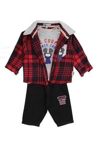 3-delige Set - Wit, grijs, zwart en rood