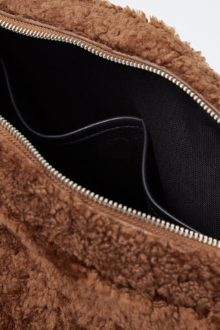 Borsa a tracolla in pelle di montone - Marrone