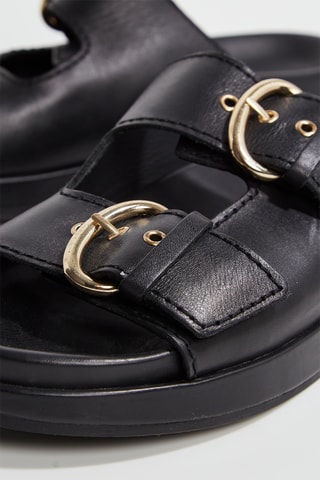 Sandali platform in pelle - Nero