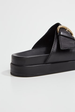 Sandali platform in pelle - Nero