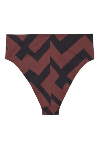 Slip bikini a vita alta - Marrone