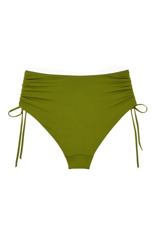 Slip bikini a vita alta - Verde oliva