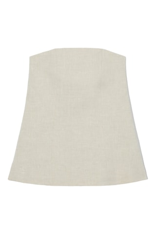 Top bustier in lino - Beige