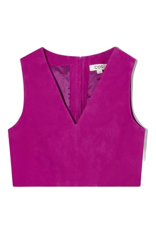 Crop top in pelle scamosciata - Viola