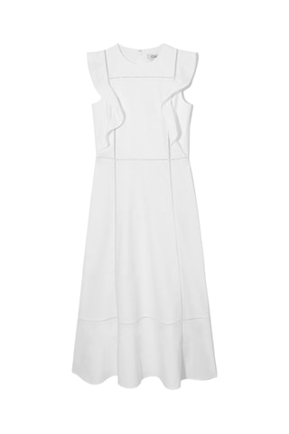 Abito midi in lino - Bianco