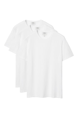 3 t-shirt regular in cotone bio - Bianco - COS