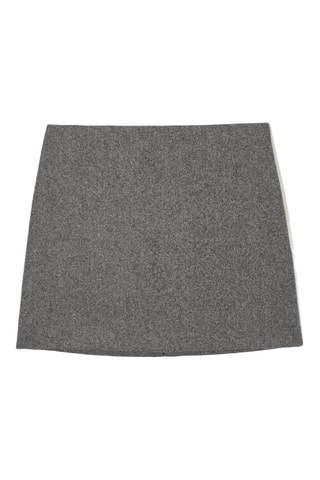 Minigonna in lana - Nero melange